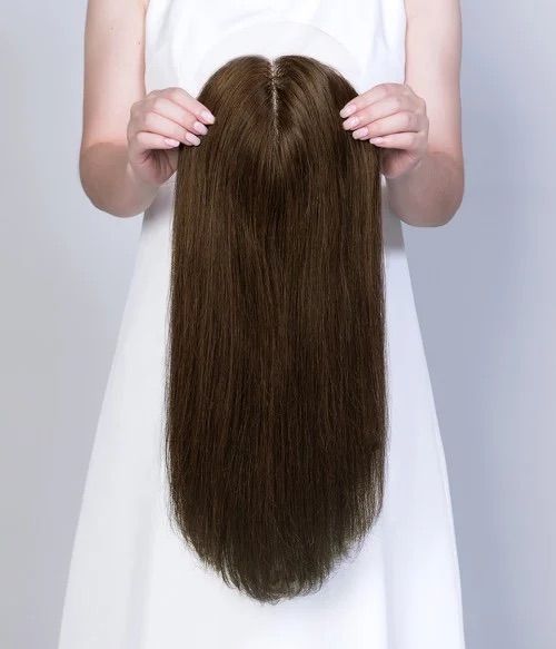 Natural hair toppers for women clip-in crown hairpieces just like your own hair Invisible and breathable